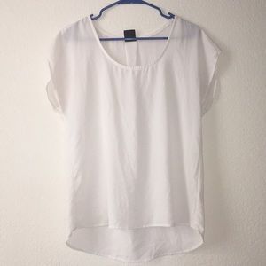 White Short Sleeve Bobeau Blouse